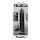 Dildo XXL Recht met balzak 35,5 cm - Black