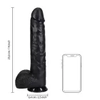 Dildo XXL Recht met balzak 35,5 cm - Black