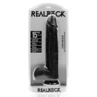 Dildo XXXL Recht met balzak 38 cm - Black