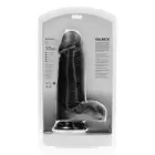 Dildo EXTRA DIK met balzak 25,4 x 8 cm - Black