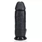 Dildo EXTRA DIK met balzak 25,4 x 8 cm - Black