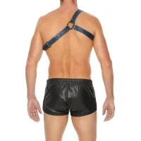 Gladiator Harnas Zwart/Blauw - Premium Leather