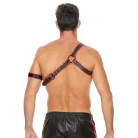 Gladiator Harnas Zwart/Rood - Bonded Leather