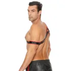 Gladiator Harnas Zwart/Rood - Bonded Leather