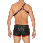 Gladiator Harnas Zwart/Rood - Premium Leather