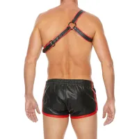 Gladiator Harnas Zwart/Rood - Premium Leather