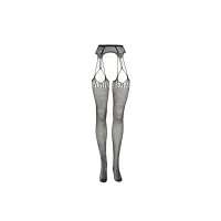 Le Dèsir - Shredded Suspender pantyhose Zwart - One size