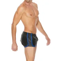 Lederen Short Zwart/Blauw