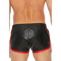 Lederen Short Zwart/Rood