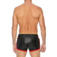 Lederen Short Zwart/Rood