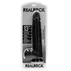 Dildo XL Recht met balzak 33 cm - Black