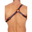 Gladiator Harnas Zwart/Rood - Premium Leather