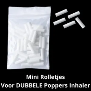 Mini katoen rolletjes voor Dubbele Poppers inhaler - 20 stuks