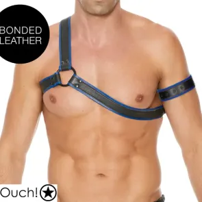 Gladiator Harnas Zwart/Blauw - Bonded Leather