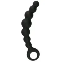 Zwarte Anale plug met kralen
