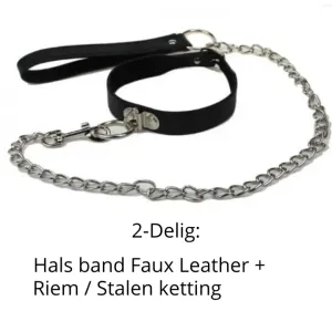BDSM Hals band met stalen ketting