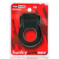 Hunkyjunk revring rubbery vibe cockring - zwart