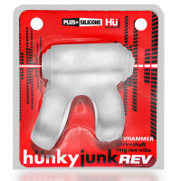 Hunkyjunk revhammer vibe cock + shaft ring - clear