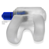 Hunkyjunk revhammer vibe cock + shaft ring - clear