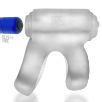 Hunkyjunk revhammer vibe cock + shaft ring - clear