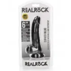 Realistische Curved Dildo met balzak Black 15,5 cm
