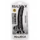 Realistische Curved Dildo met balzak Black 20,5 cm