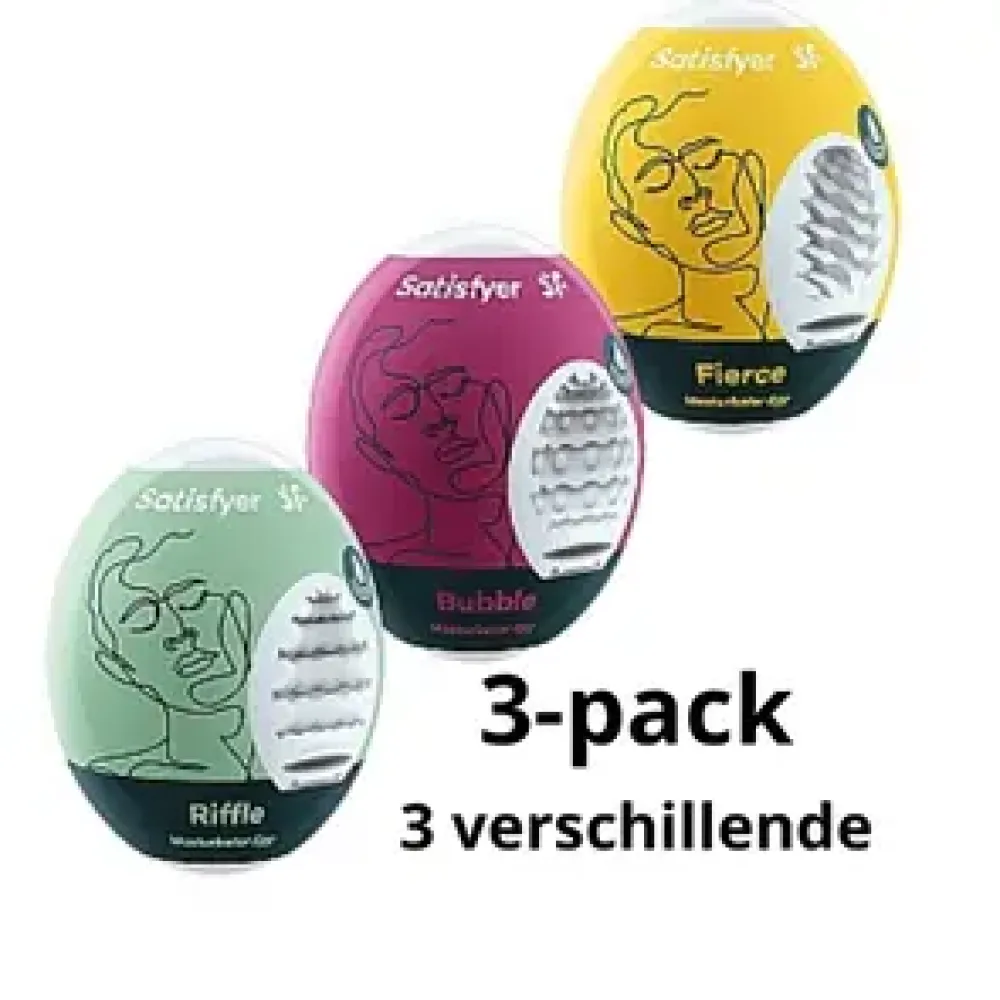 Masturbator Egg 3pack Riffle-Bubble-Fierce