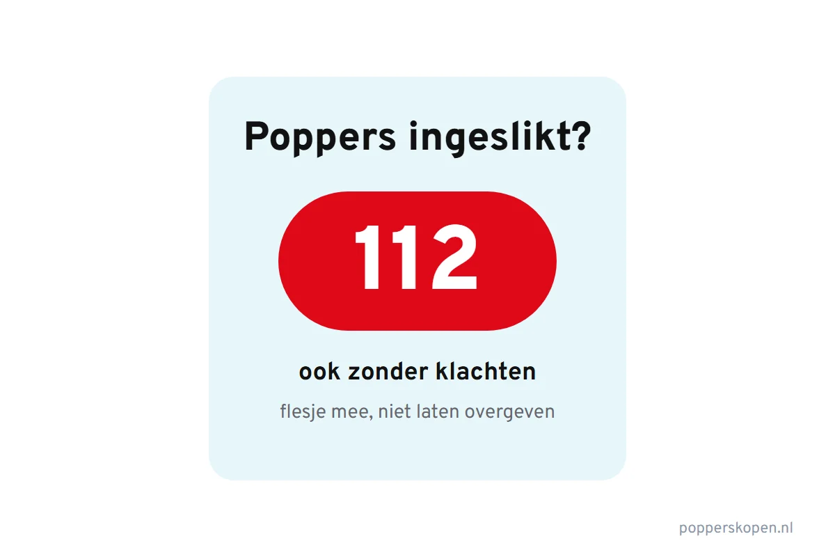 Poppers ingeslikt: wat er gebeurt en wat je doet