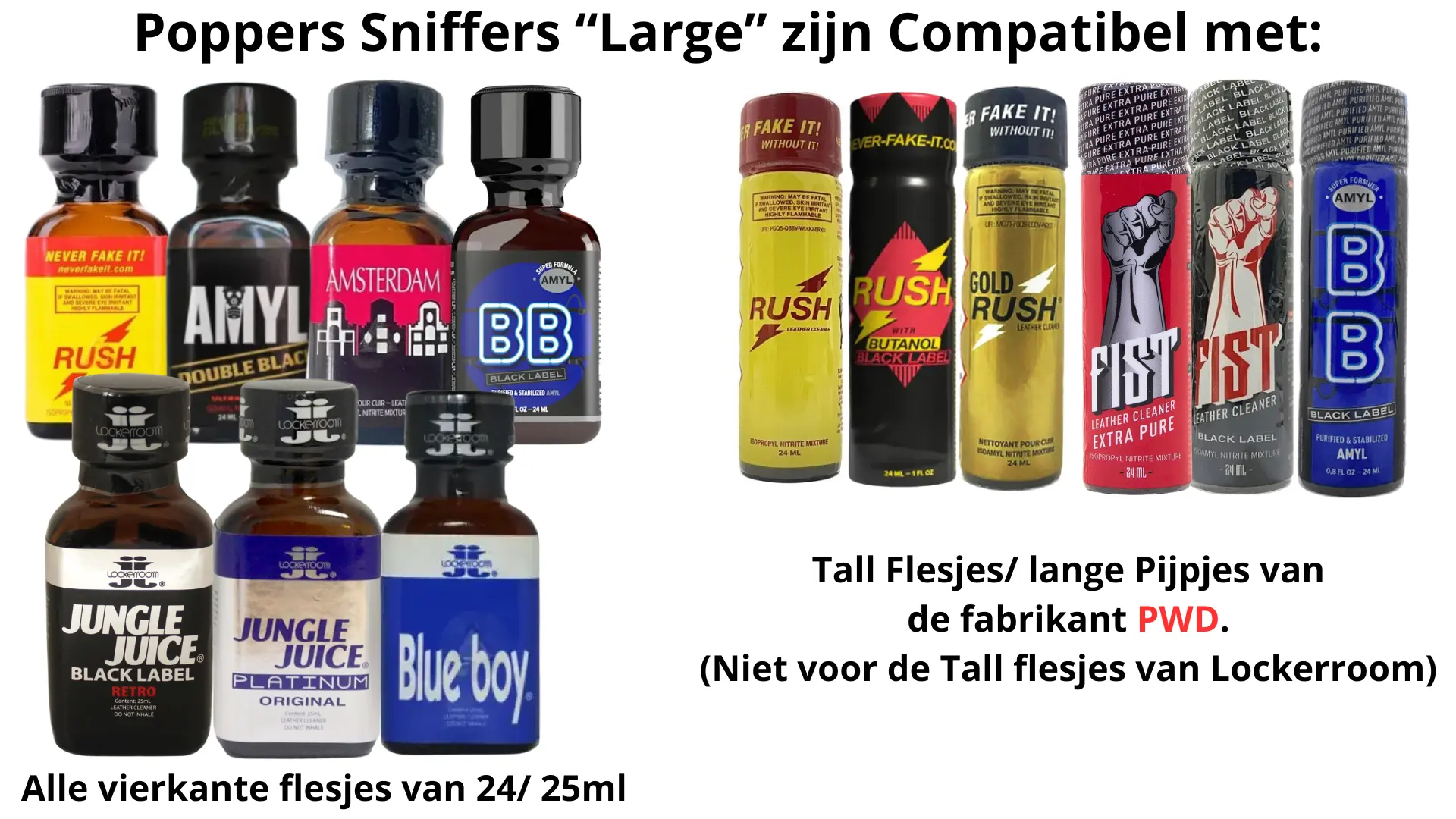 Poppers Sniffers voor grote flesjes